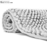 Gray Extra Softness Fluffy Thick Chenille Shower Microfiber Bathroom Mats