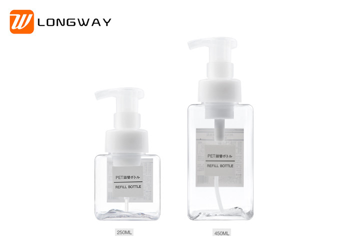PETG Cleanser Foam Pump Bottle , Liquid Soap Push Pump Bottle 450ml