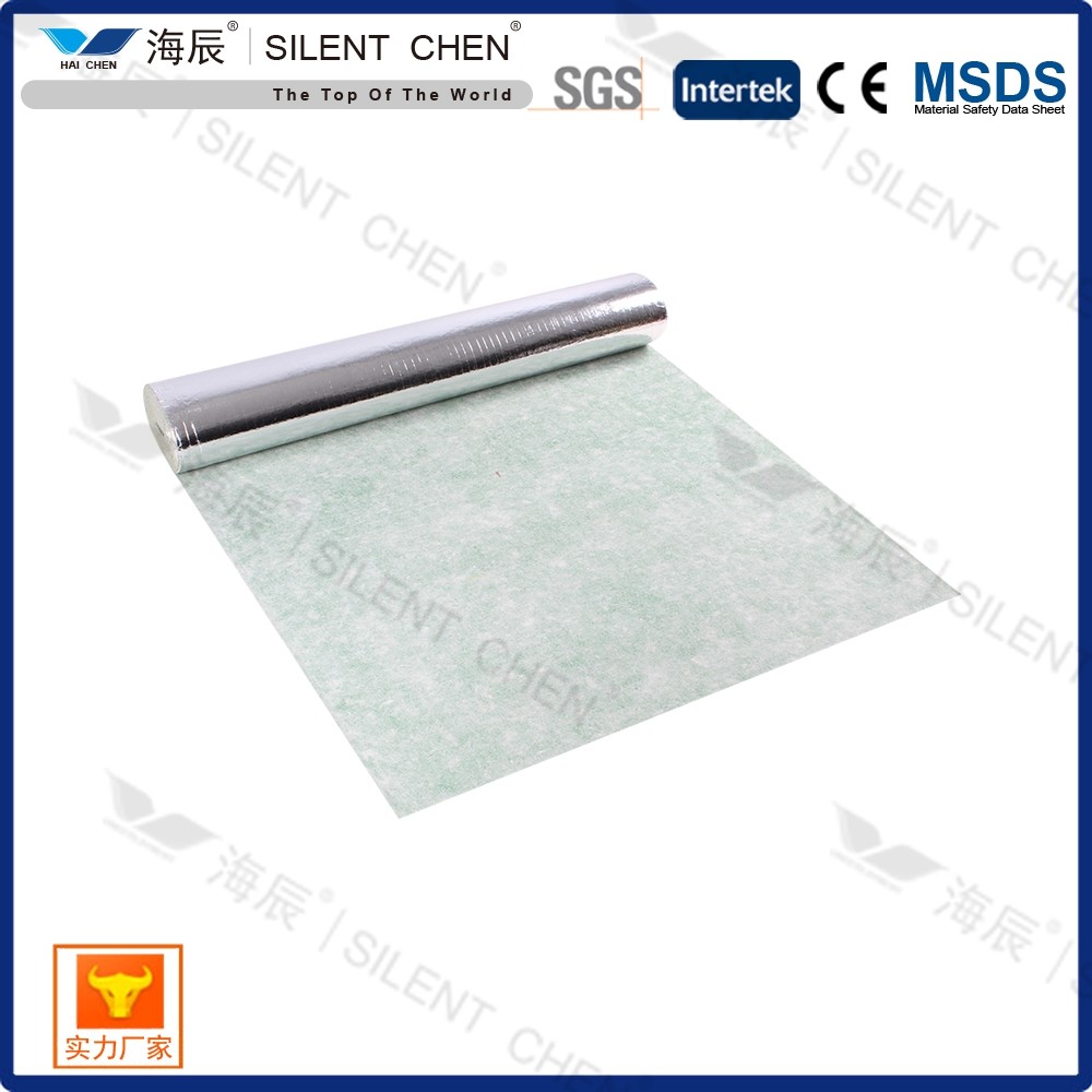 2mm Acoustic Rubber Underlayment Silver Film Coaing 2.5kg/M2