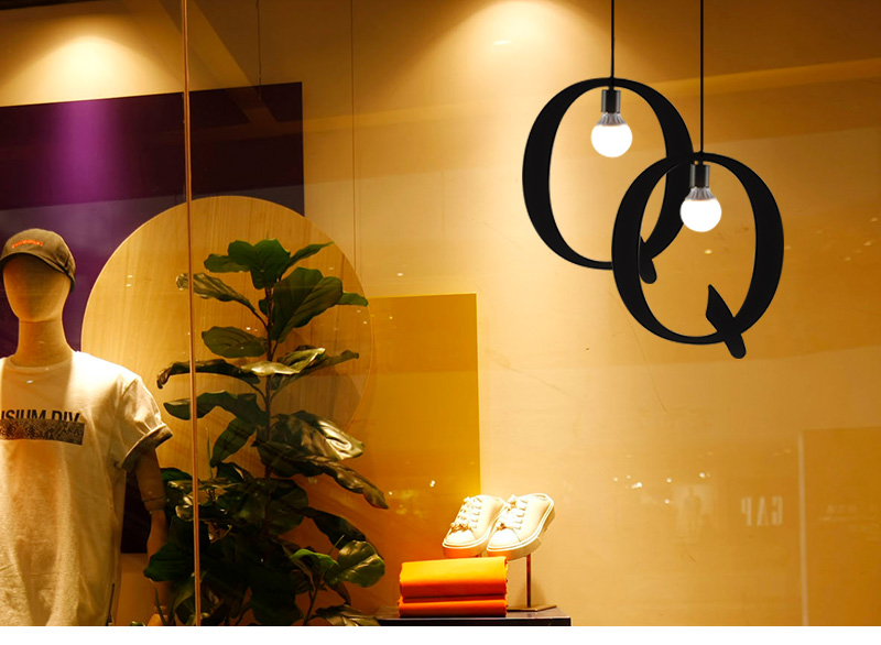 Nordic Pendant Lights Letter Light Decorative A to Z Alphabet Living Room Hotel Loft Pendant Lamp(WH-VP-184)