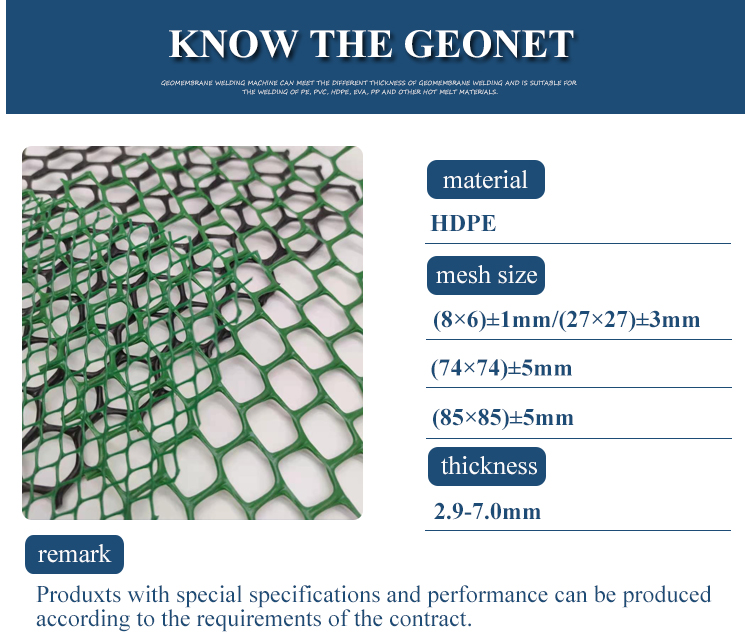 Roadbed and Tunnel Engineering Green HDPE Geonet with Anti-Ultraviolet Protection