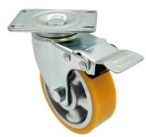 Quality Orange PU Aluminium Castor Wheel 5 Inch wholesale