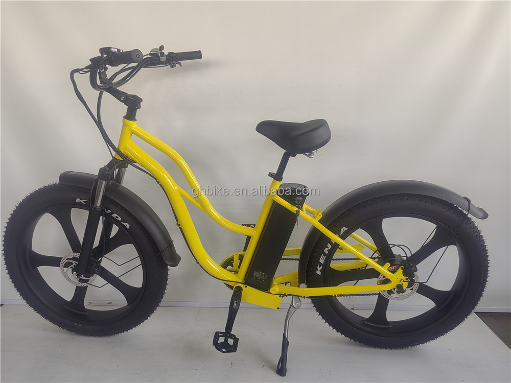 26 Inch Fat 4.0 Tire 48V 750W 45KM/H 21AH Electric Beach Cruiser Bike with LCD Display