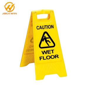 Quality Customized Foldable Caution Wet Floor Sign Board 630*300mm A Shape Yellow wholesale