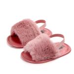 New designed cheap Faux fur soft cotton sole anti-slip prewalker outdoor baby