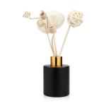 Round 30ml 50ml Diffuser Glass Bottle Black Reed Diffuser Bottle