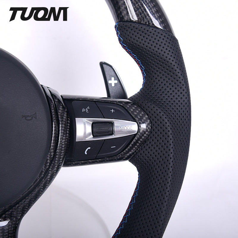45cm Bmw Carbon Fiber Steering Wheel Custom Shape Thong Trim