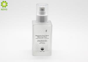 Quality 4 OZ Frosted Glass Toner Bottle Square Shape With Excellent Sealing Performance wholesale