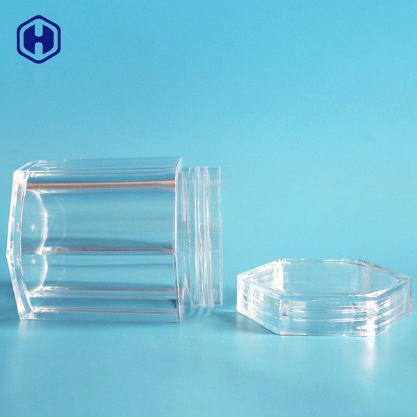 Transparent PS Food Grade Plastic Jars Recyclable Food Sample Containers