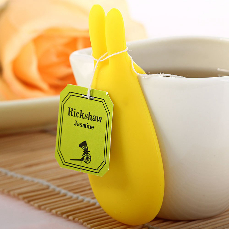 Holder Cute High Quality Silicone Cup Hanging Tool Gift Coffee Tea Spoon Holder Food Grade Silicone Rabbit Tea Bag
