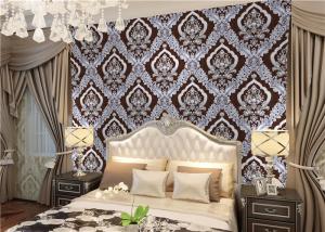 Quality Mildewproof Home Vinyl Bedroom Wallpaper Textured Damask Wallpaper 5.3 Sqm/Roll wholesale