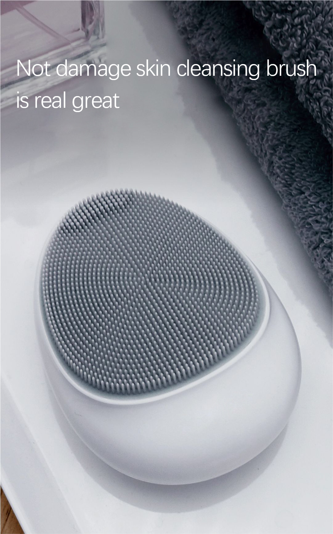 Waterproof IPX7 Skin Massage Ultrasonic Facial Cleaner High Frequency Vibration