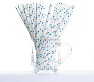 Quality Drinking Suckers BPA Free Star Printed Floral Disposable Paper Straws wholesale