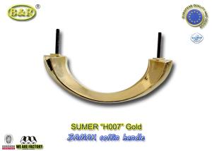 Quality Zamak coffin handle by bult and nut metal casket hardware handle H007 metal coffin decoration Gold color wholesale