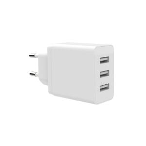China 3.1A USB Wall charger Eurpean Adapter multi-port plug adapter 3USB  travel charger  wall charger for mobile on sale