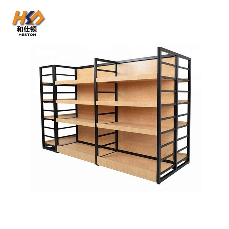 900mm 60kg Wooden Grocery Shelf Rack Gondola For Supermarket 225CM