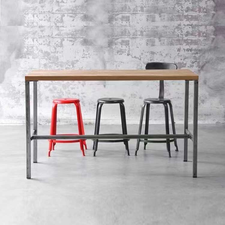 Industrial Style Bar Table Stool Set Wooden 1.2m With PVC Edging