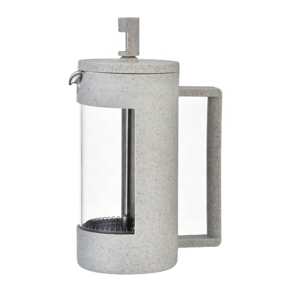 Eco Friendly Material Wheat Straw Model High Temperature Resistant Borosilicate Glass 350ml Environmental French Press