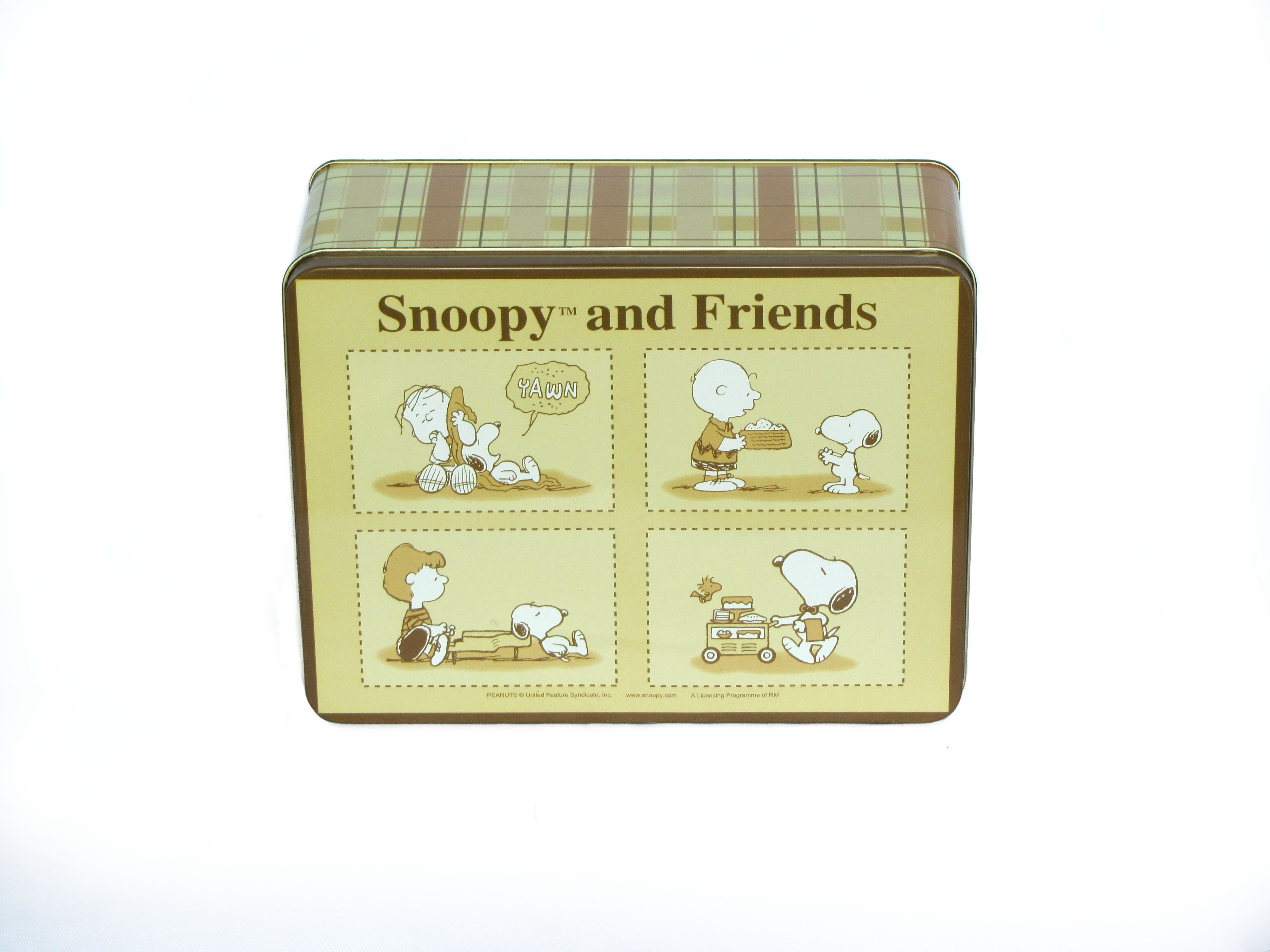 Snoopy Cookie Tin Container , Tin Case For Cookies / Cakes/Biscuits Packaging