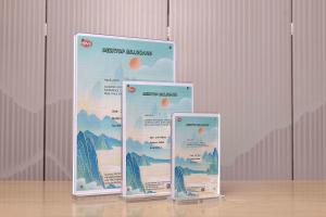 Quality A4 Horizontal Desktop T Shape Magnetic Acrylic Sign Holder wholesale