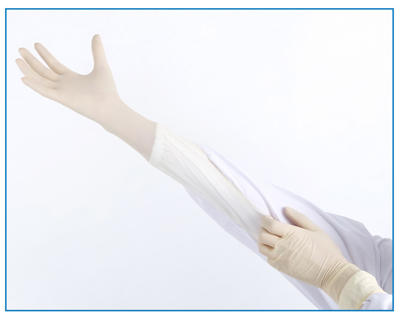 Thick Disposable Surgical Gloves , Medical Disposable Latex Gloves White Color