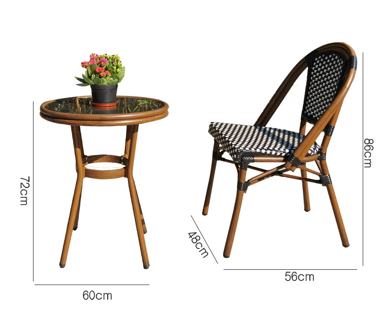 Wicker French Rattan Garden Chair Vintage Restaurant Cafe Bistro Dining Chair