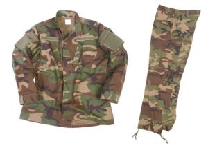 Quality Pleated Back Military Camo Outfit , Desert Camouflage Uniform With Sleeve Pocket wholesale