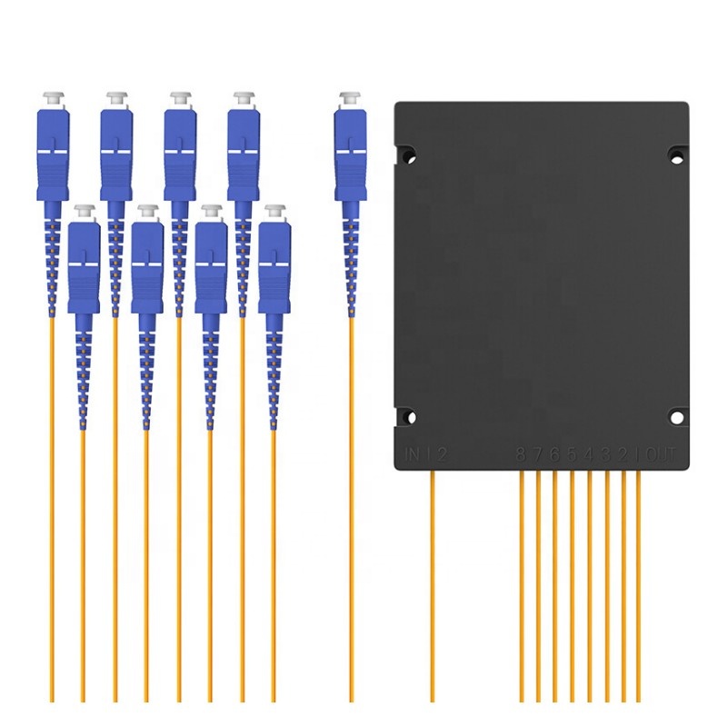 1x16 PLC splitter FTTX with ABS plastic box type and SC LC FC ST APC UPC PC connector