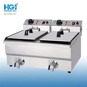 Quality 3250W 8L Countertop Double Oil Fryer Electric Commercial Stainless Steel wholesale