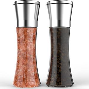 Quality Manual Brushed 295g 192mm 200ml Stainless Steel Salt Grinder wholesale