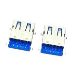 CH0.36mm USB3.0 A Solder Female DIP USB Connector Socket RVS 90 Degrees 9Pins