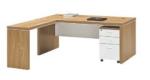 modern wood office manager L type table Foshan furniture in stock