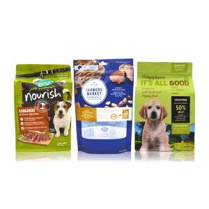 Quality Flat Bottom Stand Up Zipper Laminated k Pet Food Bags wholesale