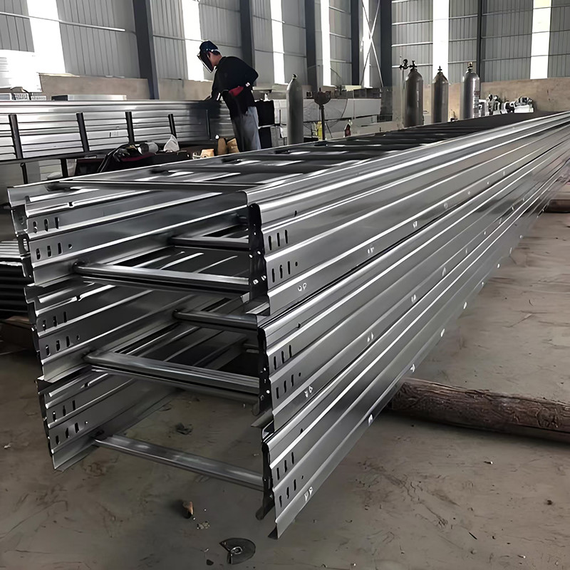 Galvanized Finish Ladder Type Cable Tray with Up To 500kg Load Capacity 100mm-1000mm Width