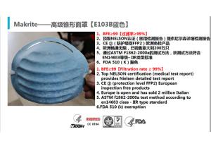 Quality N95 MakRite E103B Disposable Medical Face Mask Civil Use lightweight wholesale