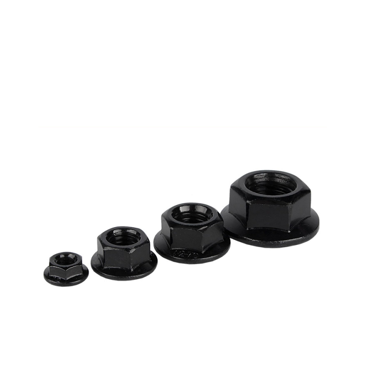 Black Zinc Hexagonal Flange Nuts M4 M5 M6 M8 M10 with Flange and ZINC PLATED