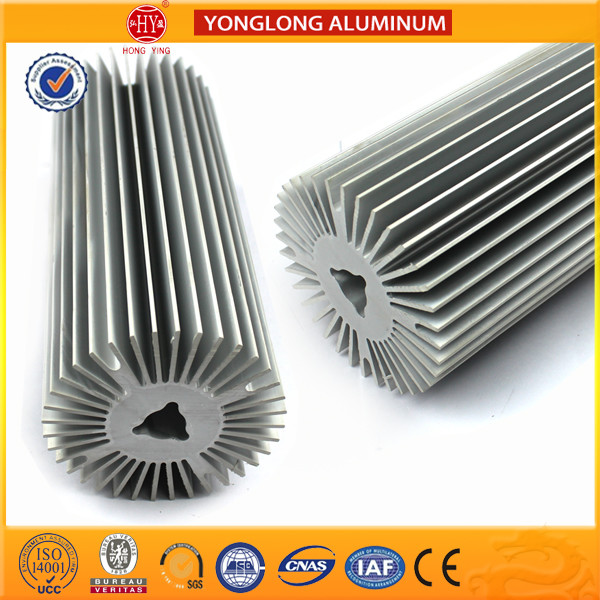 Silver White Industrial Powder Coated Aluminium Extrusions Heat Insulation