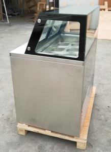 Quality 4 Pans Ice Cream Showcase Freezer , Single Row Fan Cooling Gelato Display Cooler wholesale