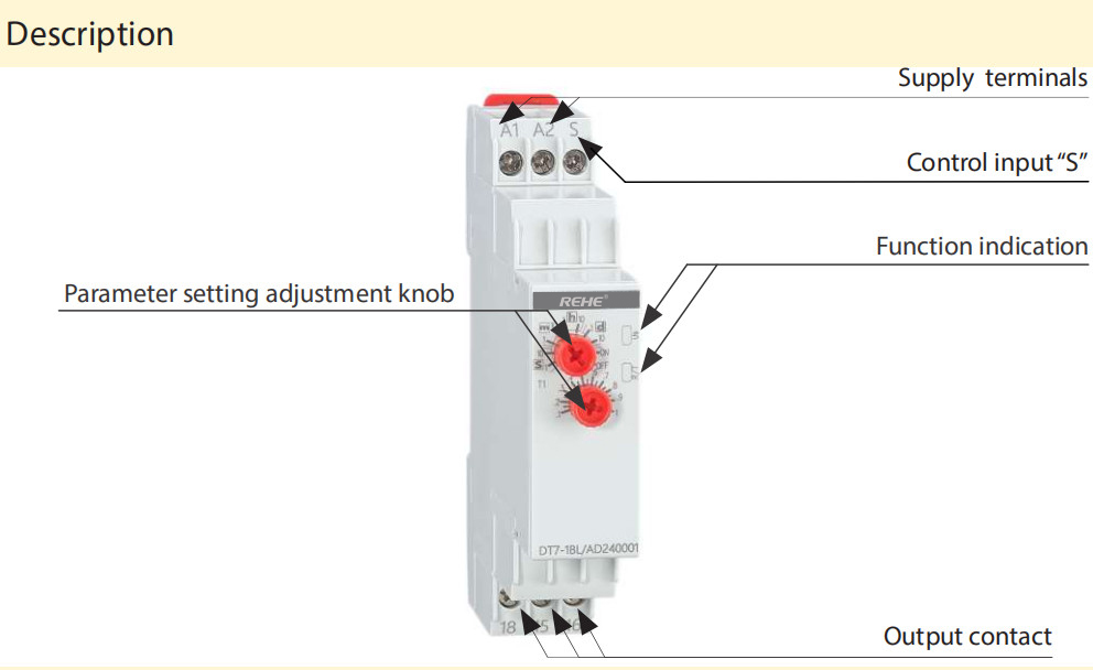 DT7-1BL Din Rail Electronic Relay Programmable Pulse and AC/DC12V-240V