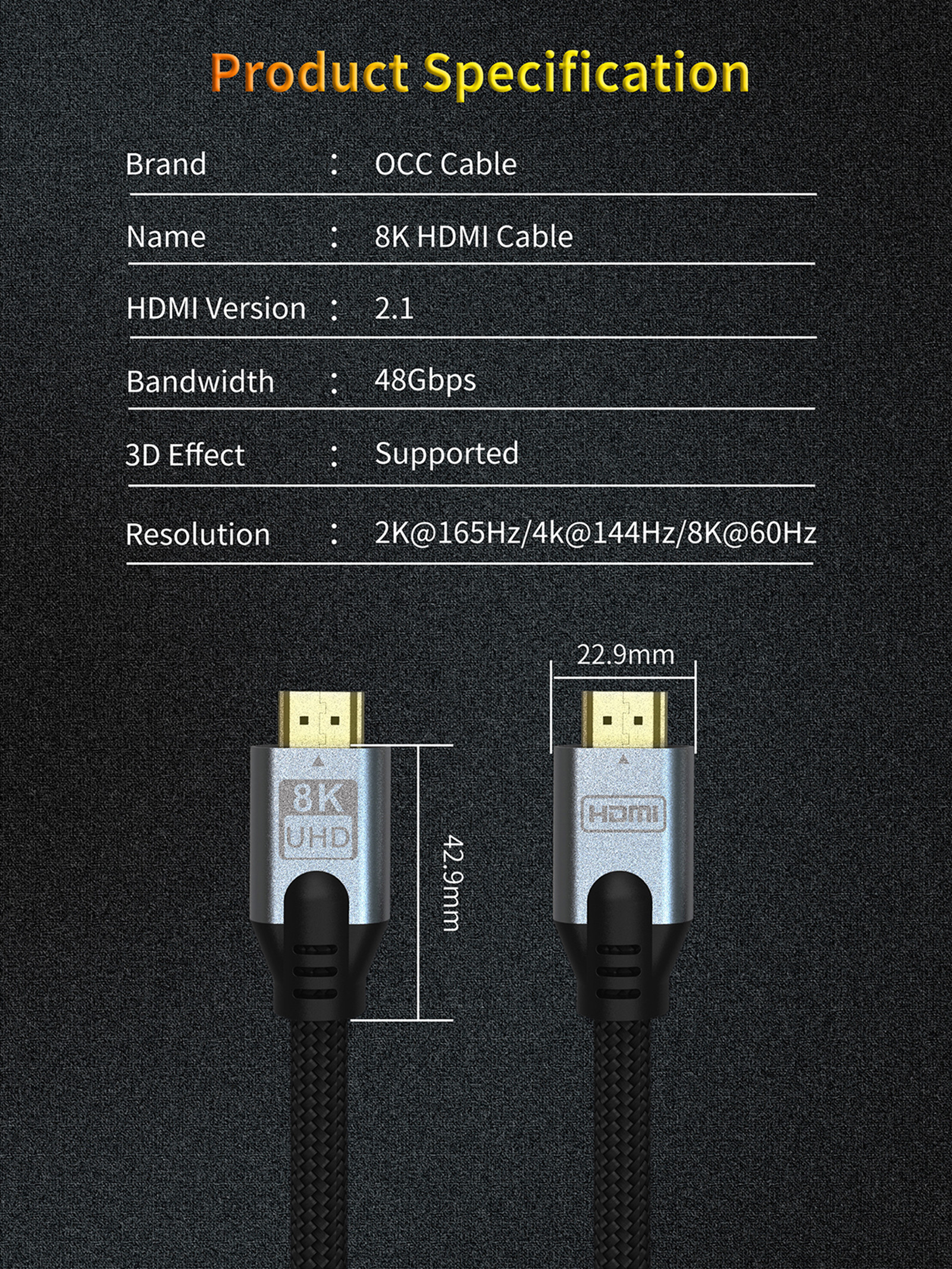 OCC 6.6ft Flat Hdmi Cord , PS4 PS5 Long High Speed Hdmi Cable