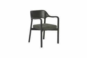 Quality Upholstered Comfortable Dining Arm Chairs Black ODM Fabric Dining Chair wholesale
