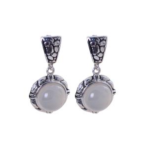 Quality Women 925 Sterling Silver Synthetic White Chalcedony Drop Earrings (XH054081W) wholesale