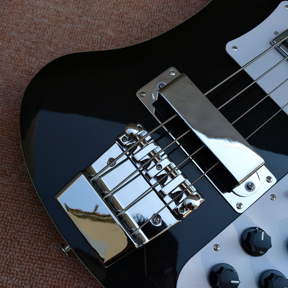 2018 Best Bass Top quality Rick 4003 model Ricken 4 strings Electric Bass guitar in black color, Chrome hardware