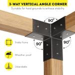 Pergola Kit, Steel Pergola Brackets 4x4(inner 3.62"x3.62"), Coated 3-Way Right
