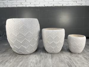 Quality Customized Fiber Clay Planter 55Pound/Set With Texture Surface wholesale