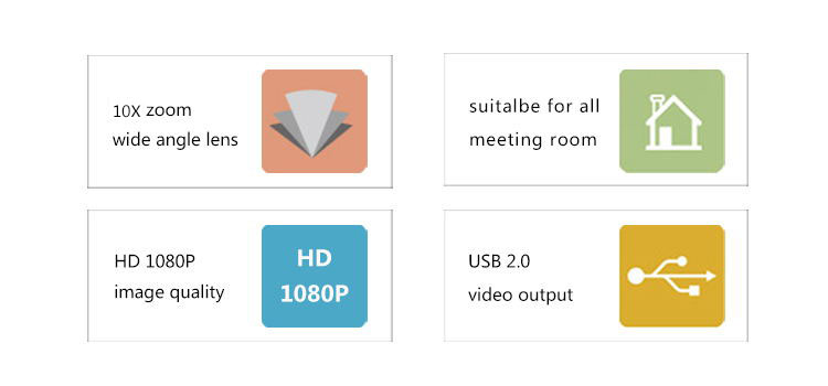 VHD102U 10x Zoom 1080p PTZ Video Conference Camera 360 Degree Video Camera