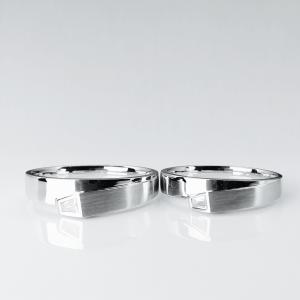 Quality Square Diamond Customizable 10g His And Hers Wedding Rings wholesale