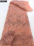 Latest fashionable aso ebi beaded lace dress with shiny beaded Europe and
