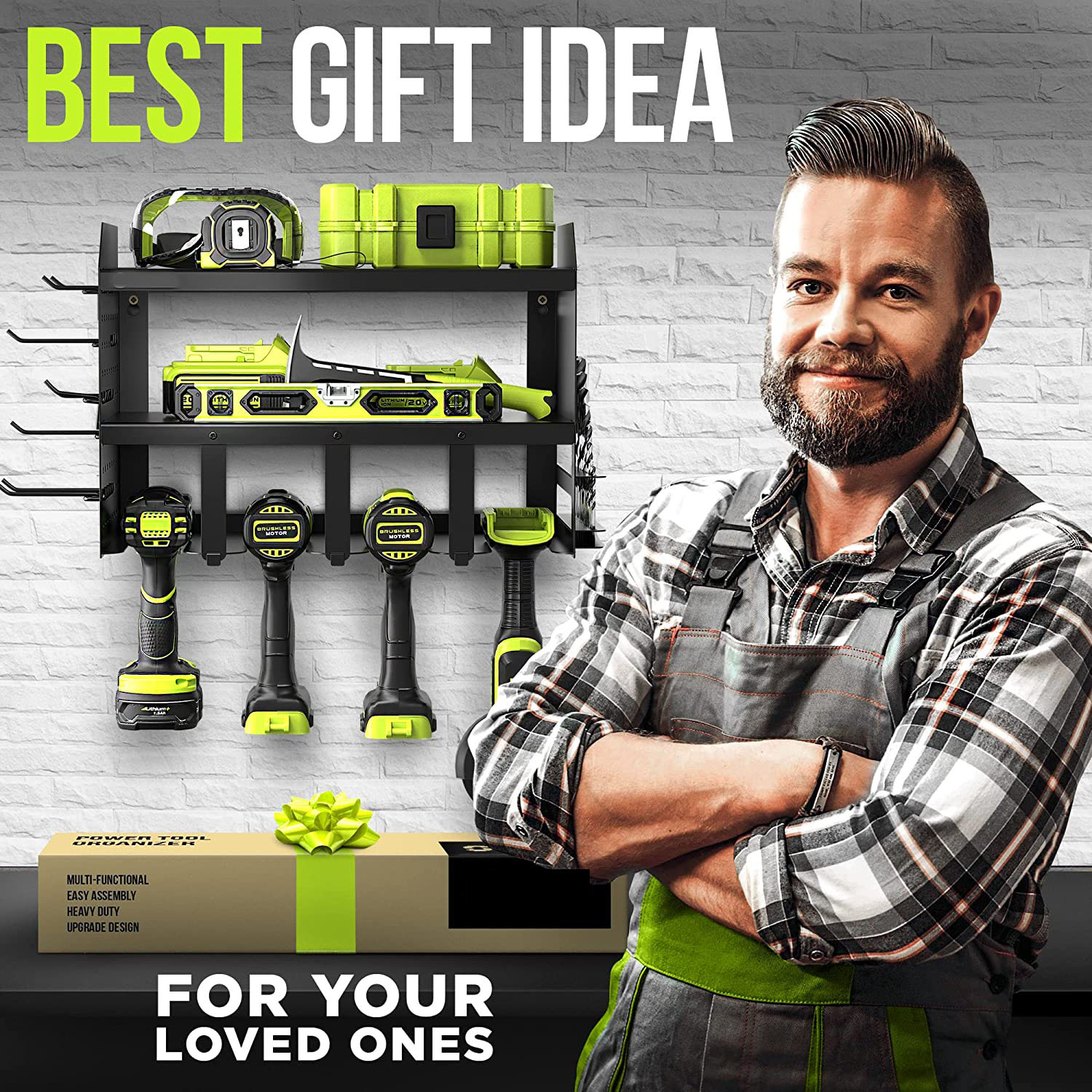 Plant Fiber Type Cordless Tool Storage Rack Garage Pegboard Organizer with Shape Logo