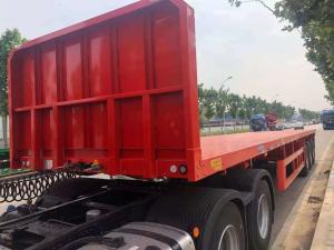 Quality Container Transport Used Flatbed Semi Trailer , 20 40 Foot Flatbed Semi Trailer wholesale